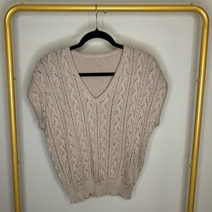 Tan Short Sleeve Sweater